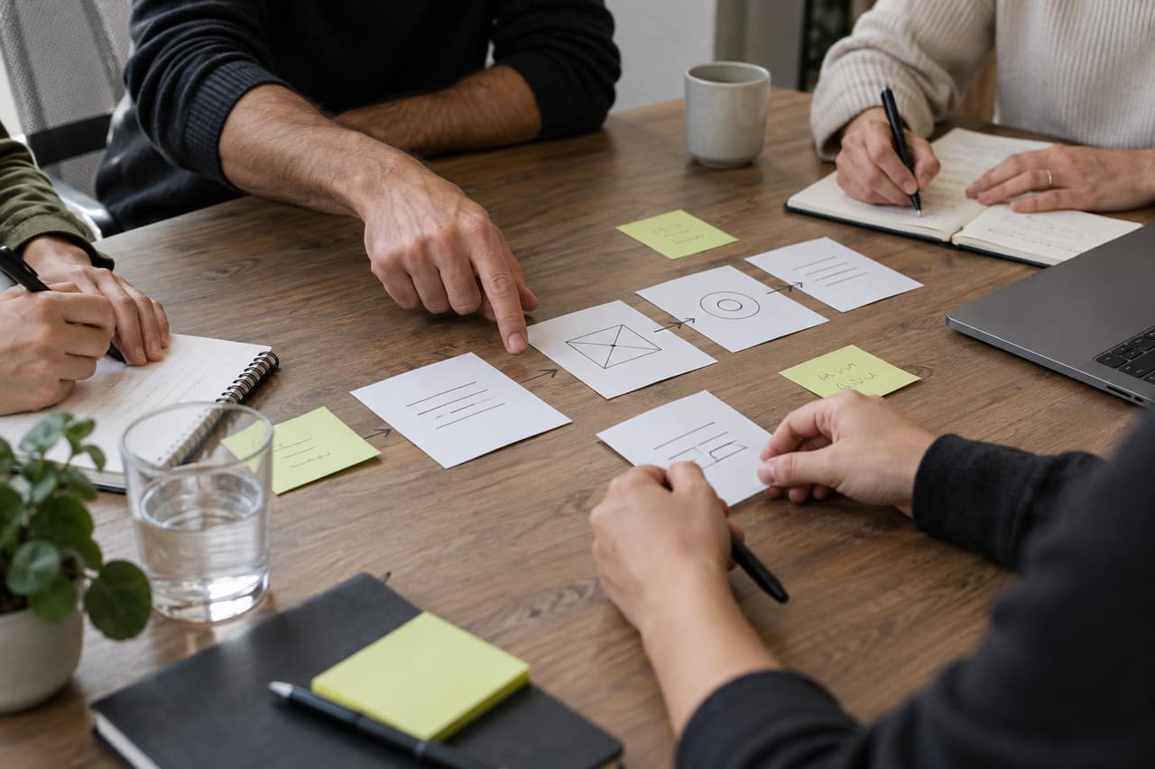 Une équipe organise les étapes et les contrôles d’un processus, sans identité ni donnée client.